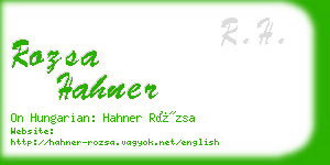 rozsa hahner business card